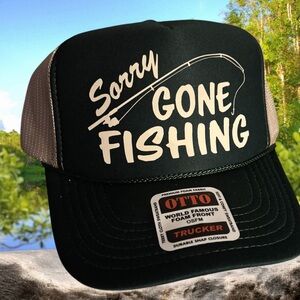 Gone fishing trucker hat